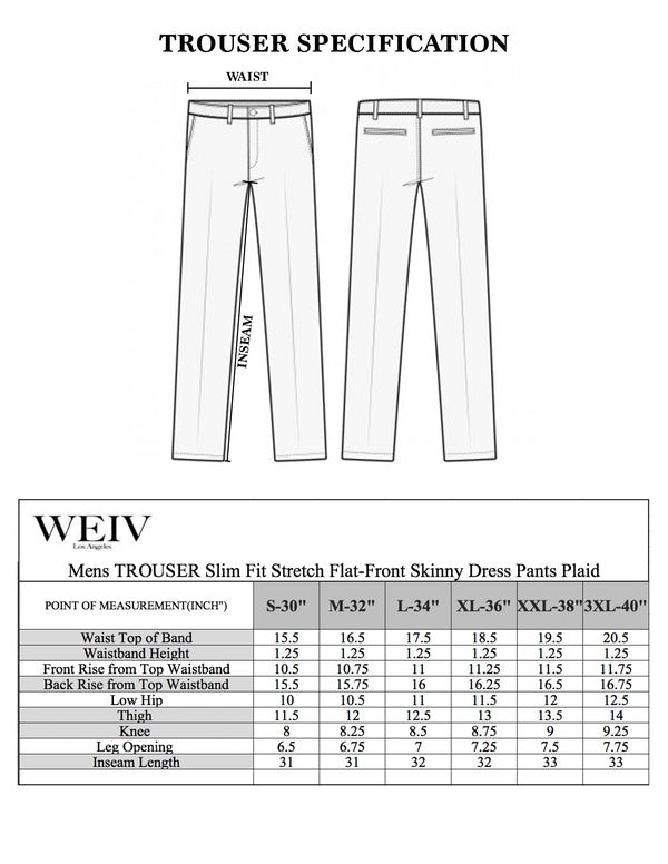 Men Green/ Orange Plaid Trouser Pants