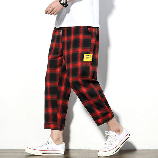 Plaid High Ankle sweatpants