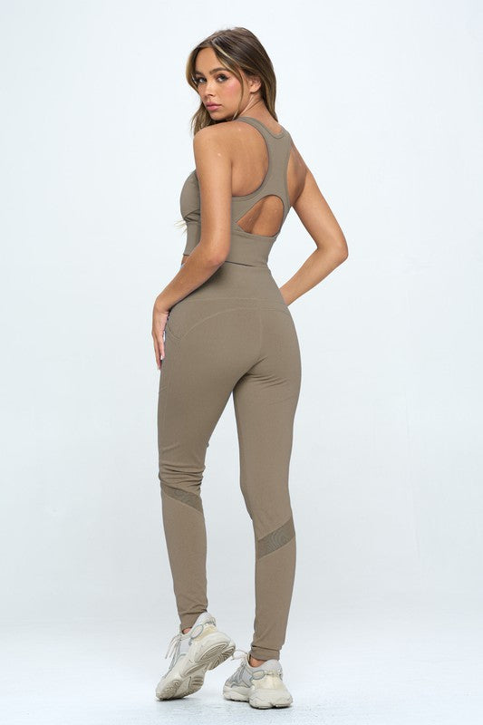 Women's Two Piece Activewear Set Cut Out Back