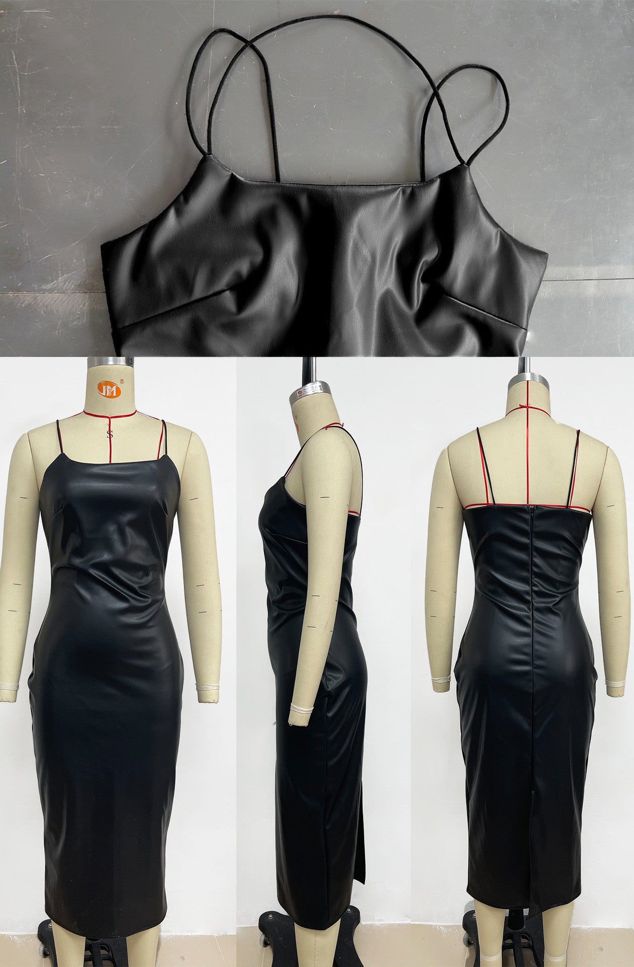 Sexy Fun PU Leather MIDI Dress