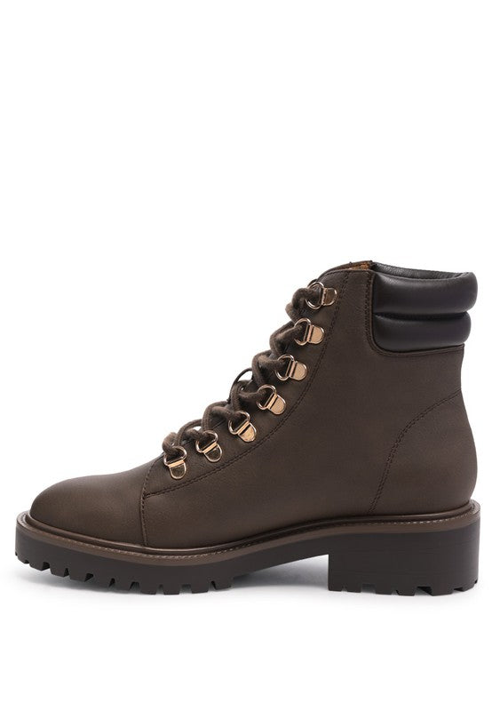 Shirly Soft Leather Lace-Up Boots