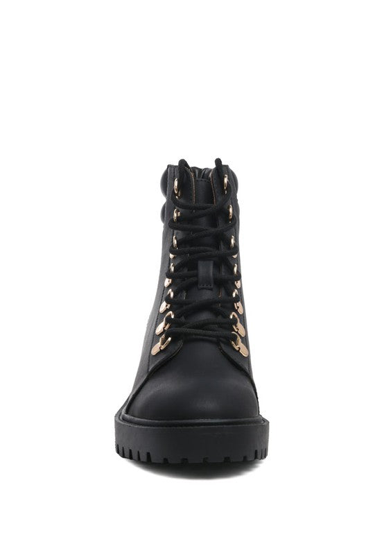 Shirly Soft Leather Lace-Up Boots