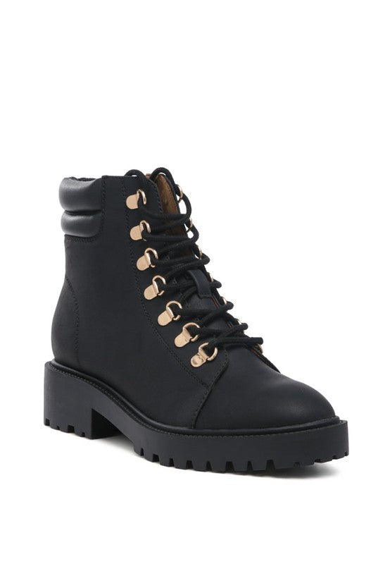 Shirly Soft Leather Lace-Up Boots