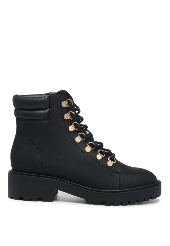 Shirly Soft Leather Lace-Up Boots