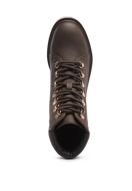 Shirly Soft Leather Lace-Up Boots