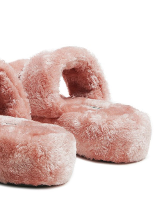 Furry Slip on Slippers