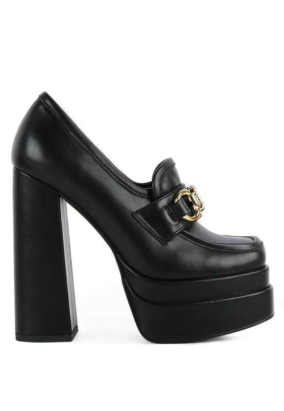 High Block Heeled Jewel Loafers