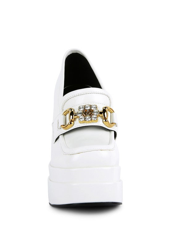 High Block Heeled Jewel Loafers