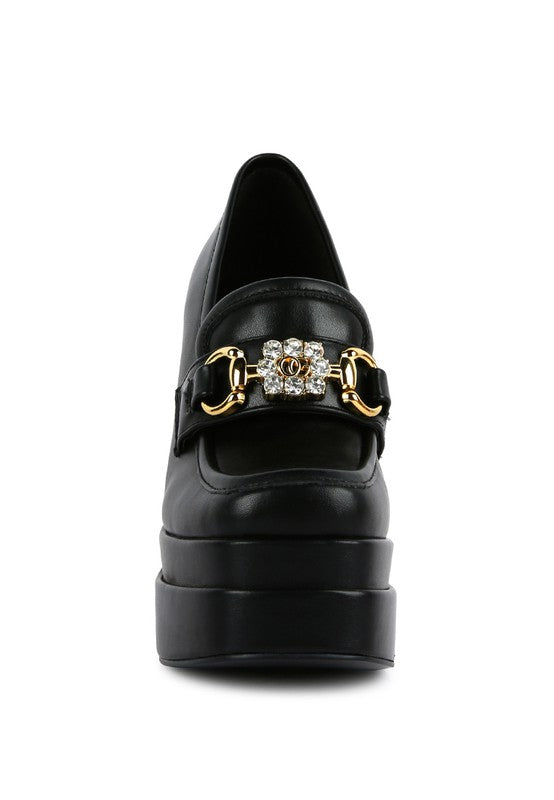 High Block Heeled Jewel Loafers