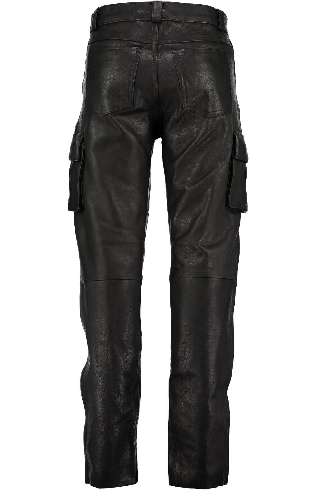 Solid Color Men's PU Leather Casual Pants