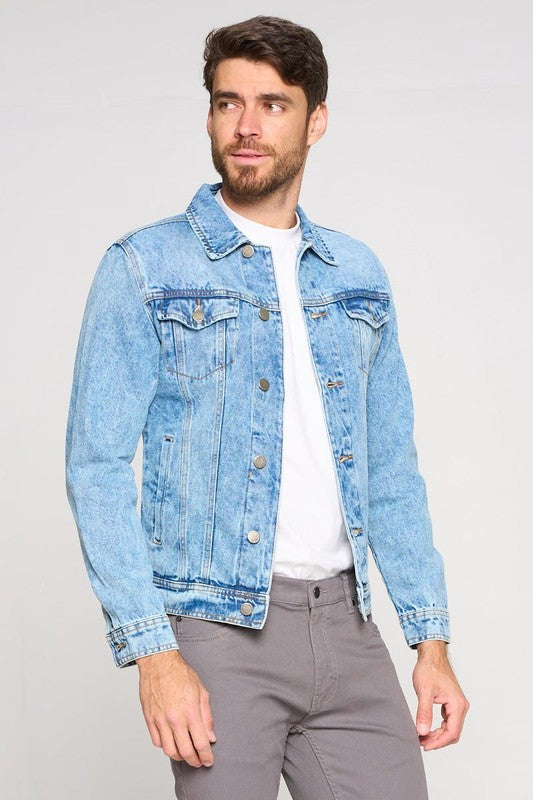 Men's Light Washed Denim Jacket