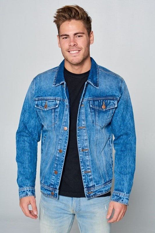 Men Washed Out Denim Jacket