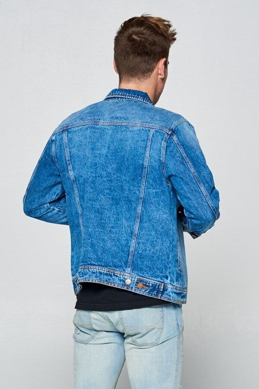 Men Washed Out Denim Jacket