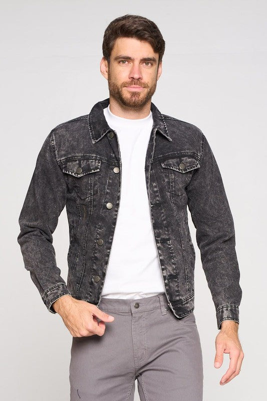 Men's Blk/Grey Denim Jacket