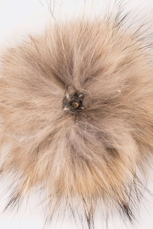 Faux Fur Pom Pom Slouchy Beanie