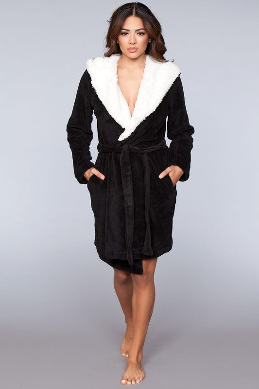 Plush Fleece Color Block Robe