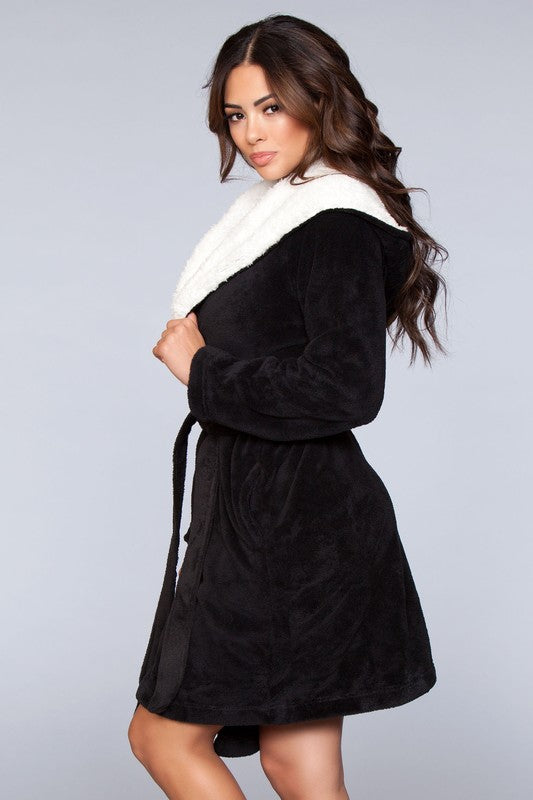 Plush Fleece Color Block Robe