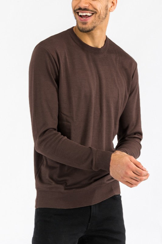 Solid Color Round Neck Sweater