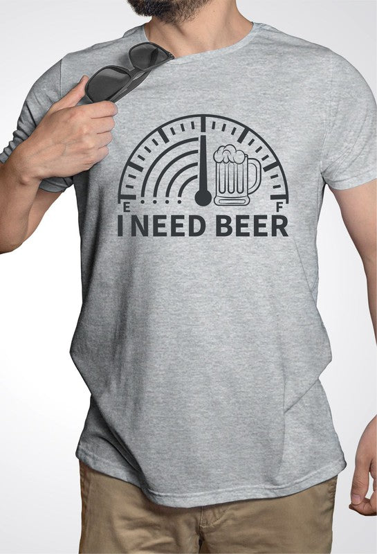 I Need Beer Crew Neck Graphic Tee