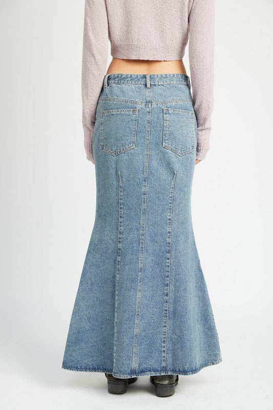 Ole School Denim Maxi Skirt