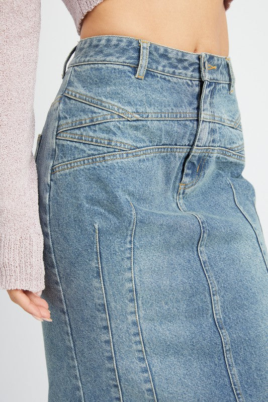 Ole School Denim Maxi Skirt