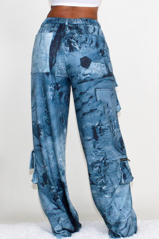 Trendy Tie Dye Cargo Jeans