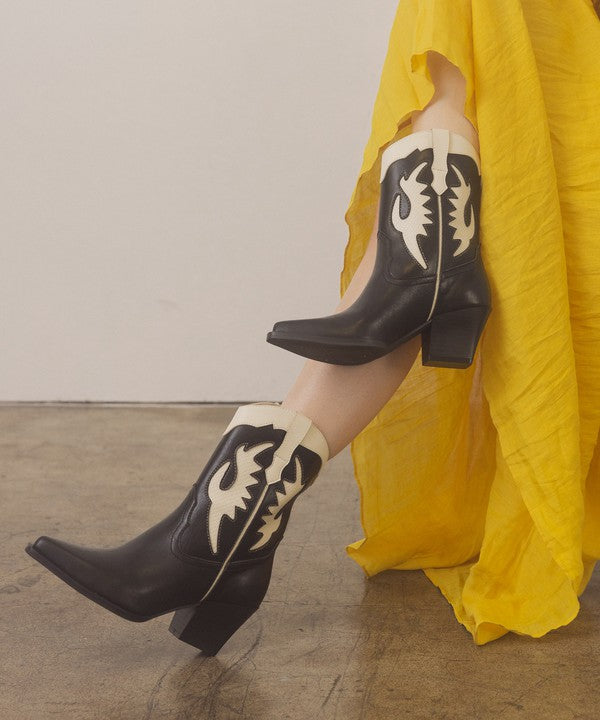 - Layered Panel Cowboy Boots