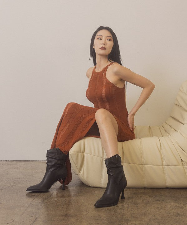 Vegan Leather Riga - Western Inspired Slouch Boots