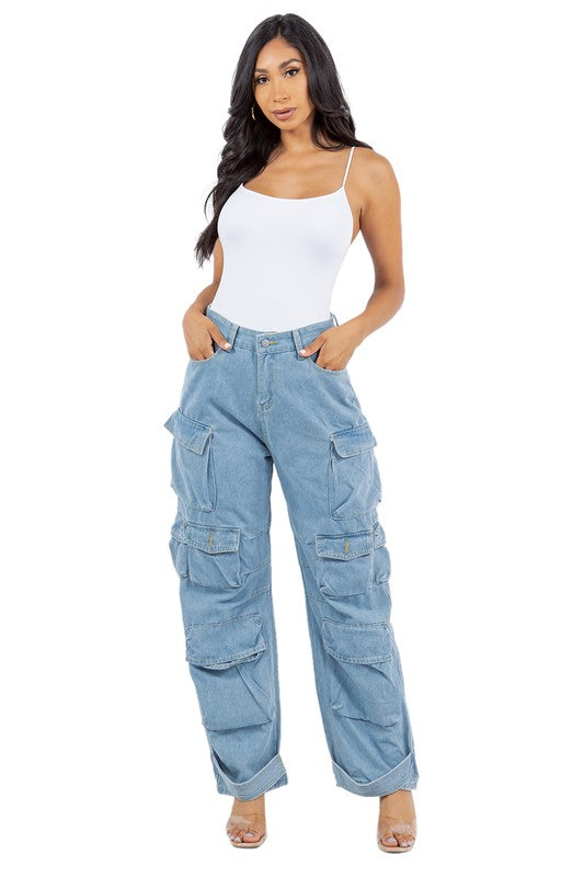 Sexy Cargo Denim Pants