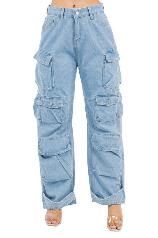 Sexy Cargo Denim Pants