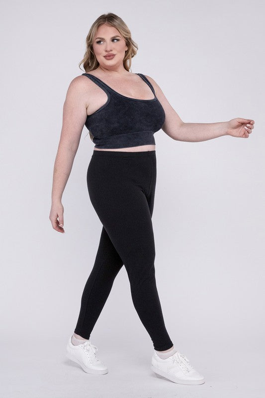 Plus Size Premium Cotton Full Length Leggings