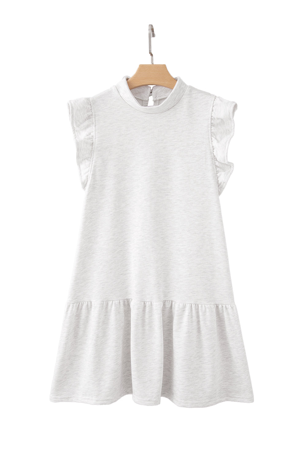 Flutter Sleeve Crew Neck Shift Dress