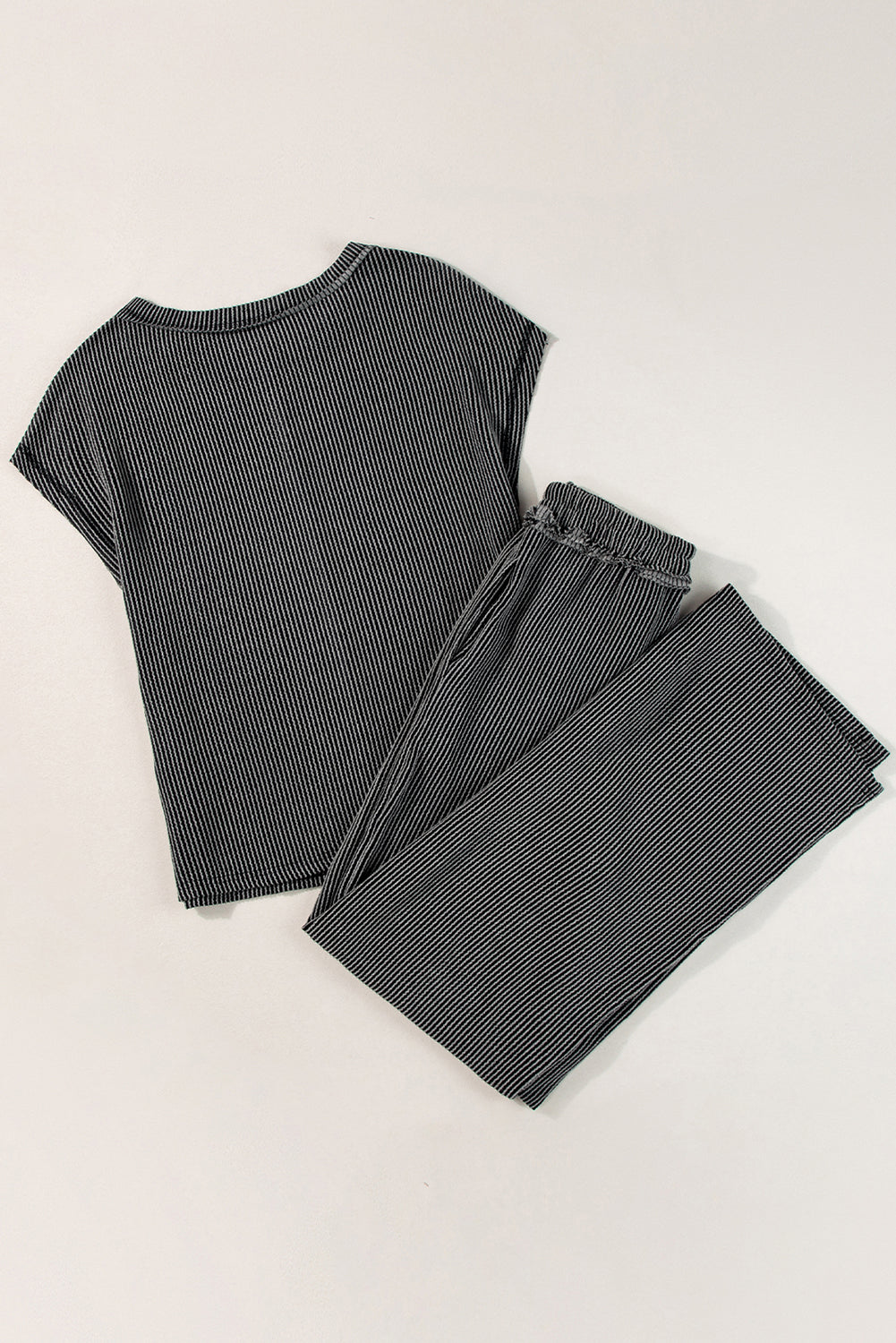 Carbon Grey Exposed Seam Tee and Pants Outfit