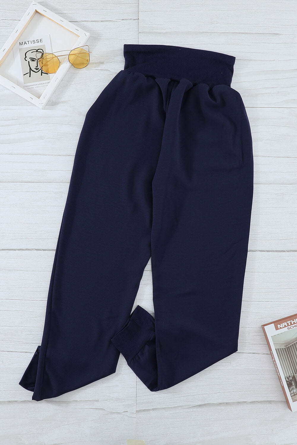 Blue Pocketed Casual Jogger Pants