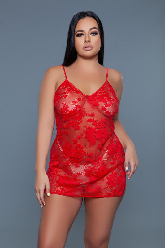 Fiery Red Sexy Mini Dress Lingerie