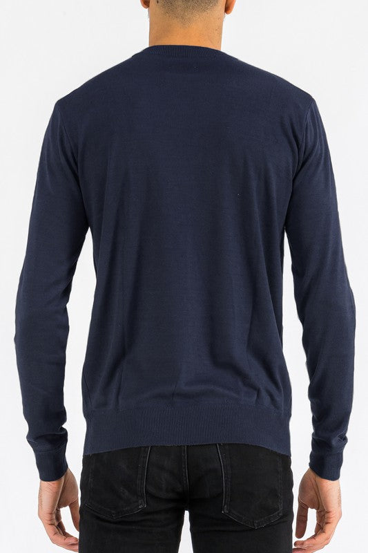 Solid Color Round Neck Sweater