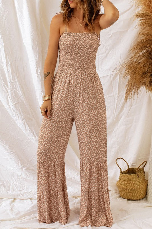 Comfy Wide Leg Floral Jumpsuit