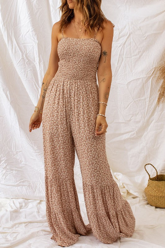 Comfy Wide Leg Floral Jumpsuit