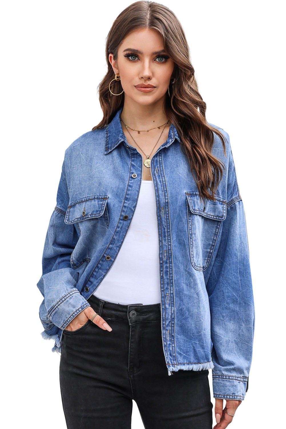 Fly Girl Sky Blue Denim Jacket