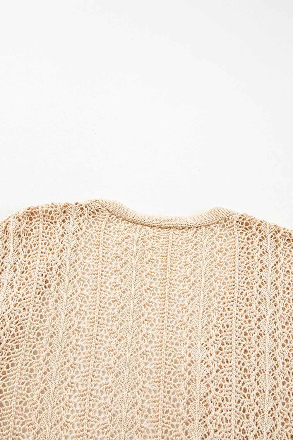 Casual Apricot Hollow Out Knit Cardigan