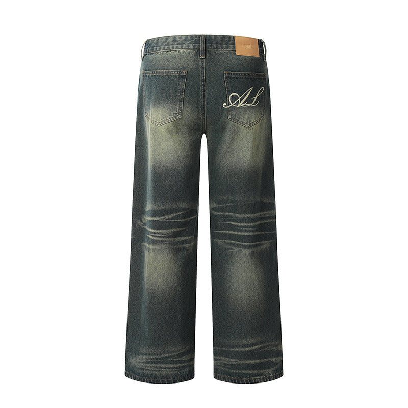 Men American Retro Washed Look Jeans