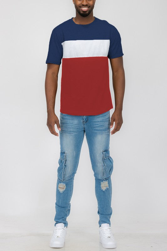 Color Block Short Sleeve T-shirt