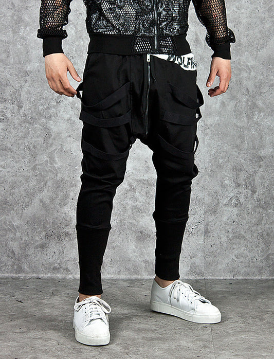 Men Low Crotch Cross Pants