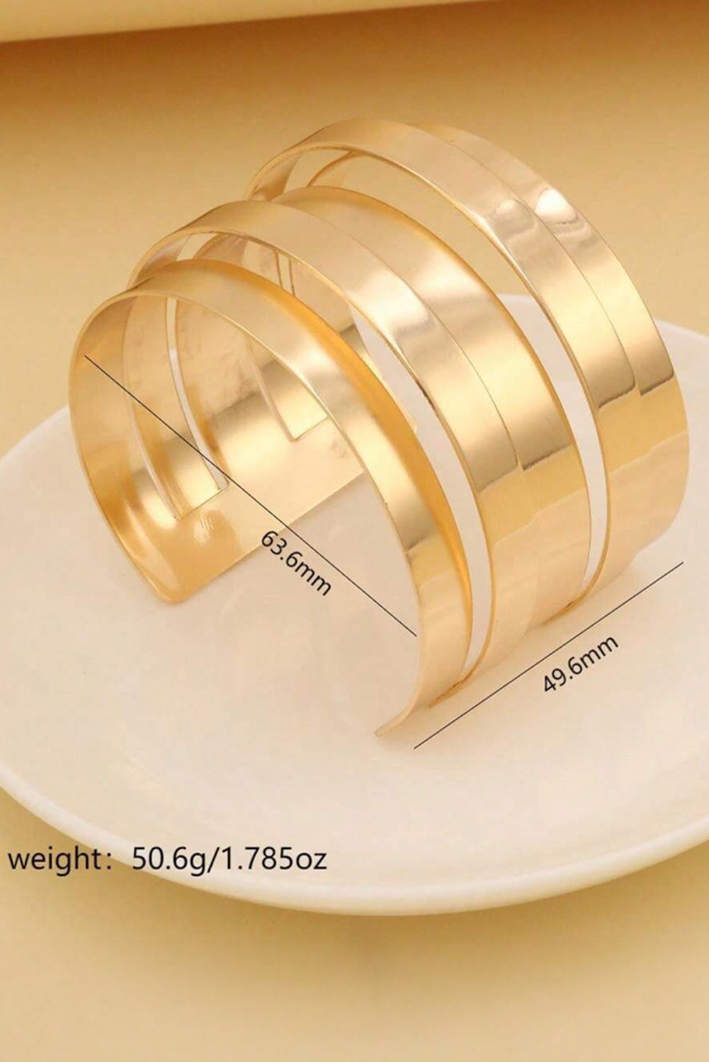 Gold Multi Layered Opening Alloy Bangle