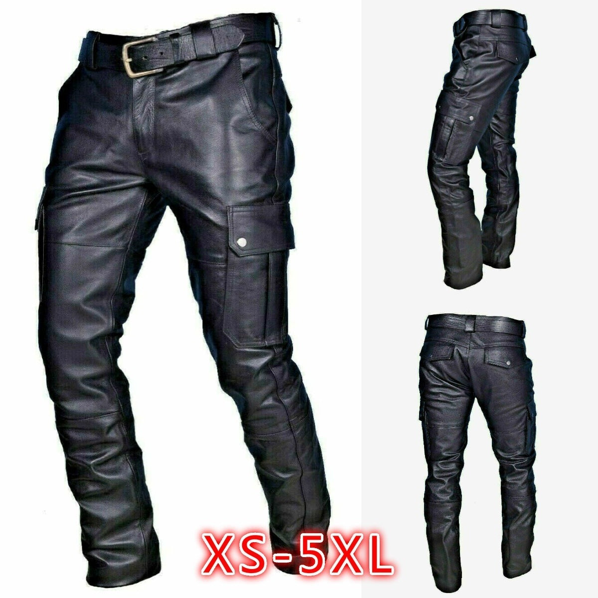 Men's PU  Leather Pants (up to Size 5X) May Run Small check Size Chart)