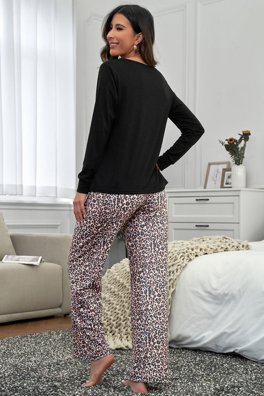 Comfy Leopard Print Pant Loungewear Se