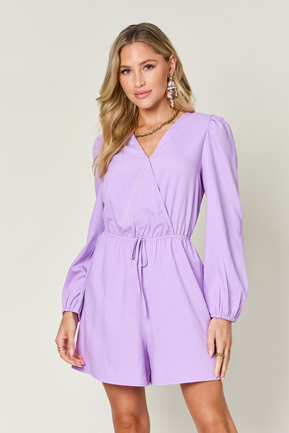 Plus Size Drawstring Romper