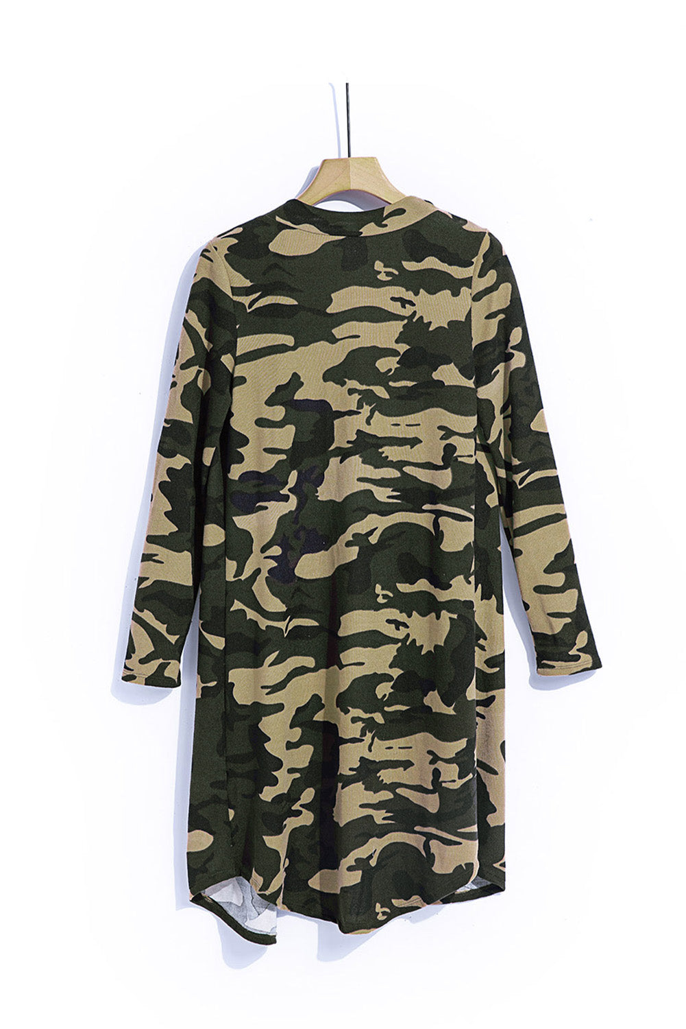 Camo Print Long Cardigan