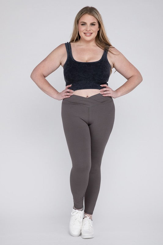 Plus Size V Waist Full Length Leggings