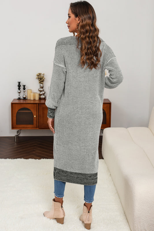 Grey casual Large Pocket Duster Cardigan